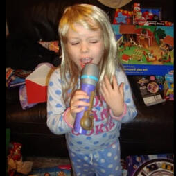 izzy, age four, wishing she was hannah montana.